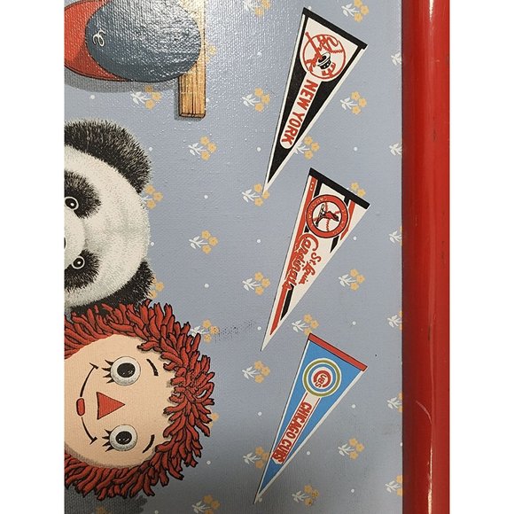 Raggedy Andy Painting Canvas Framed Panda Bear Chicago Cubs Yankees Cardinals - Picture 2 of 8